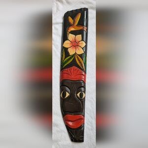 Hand Carved Wooden Tribal Tiki Mask